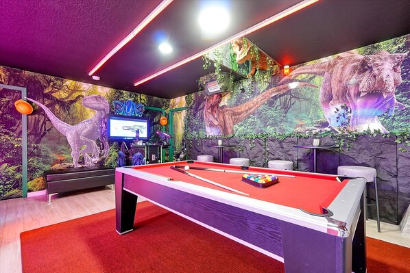 Walk With Dinosaurs In Our Jurassic Park Game Room