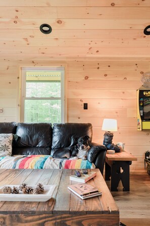 Come relax in our spacious living room (with your fur friend of course!)