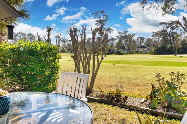 Private Patio with Golf Course Views