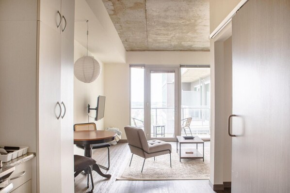 Comfortable living room with private balcony