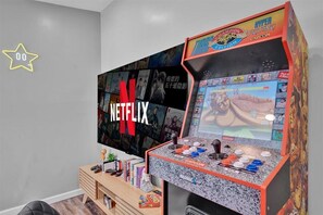Race your friends in Mario Kart Nintendo Switch on our 75” 4K Roku TV.
