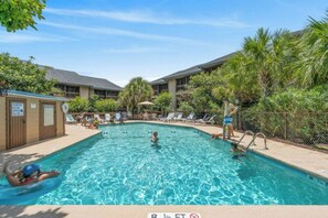 Take a cool dip in the sparkling pool.
