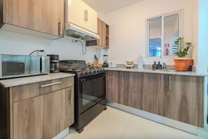 Fully equipped kitchen with everything  you need to prepare your meals.