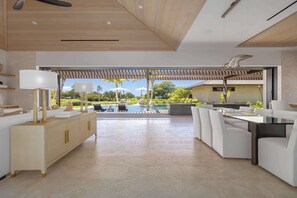 Open floor plan.  Professionally furnished by RH