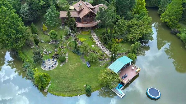 Lake House, Dock, and Fire Pit