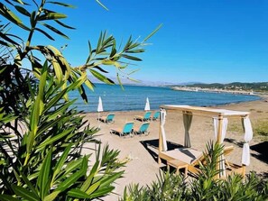 Sandy beach just 400m from the property
