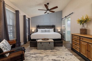 Primary Bedroom #1 with attached full bath and king bed