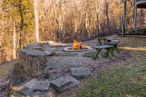 Enjoy a fire on a cool night under the dark skys of The Galena Territory