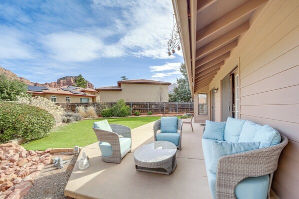 Sedona Vacation Rental | 3BR | 2BA | 3 Steps Required | 2,777 Sq Ft