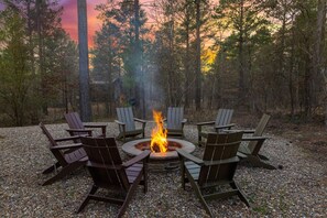 Fire pit with firewood provided