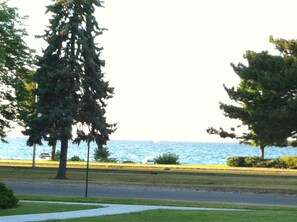 The view from the apartment. The T.A.R.T. Bike Trail runs in front of our house and goes all the way to Suttons Bay. Bikers Paradise!