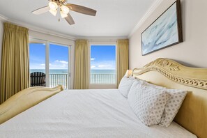 Wake up to sparkling Gulf views from the comfort of your king-size bed in this stunning beachfront master suite.