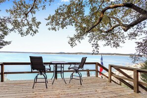Enjoy the panoramic views of the lake with company