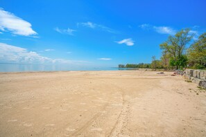 Enjoy walks along the sandy shore 