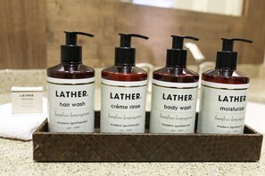 Premium bath amenities provide a refreshing and luxurious touch to your stay.