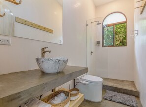 Full bathroom with shower, bidet