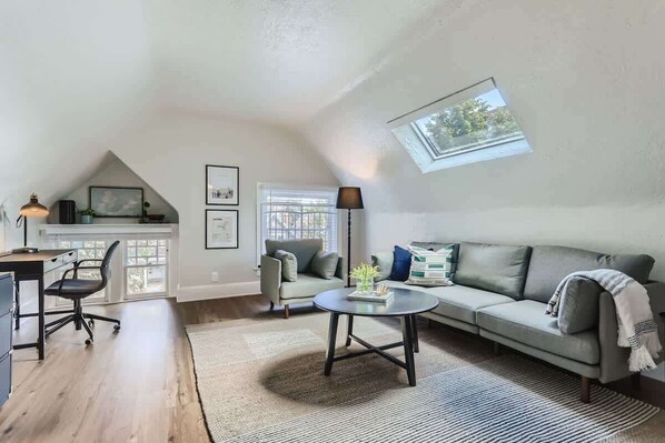 Lots of windows and light in the Living room
