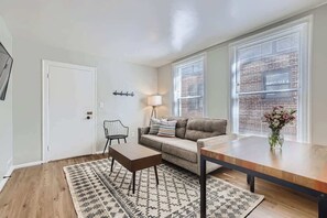 The furniture is comfortable and freshly updated