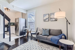 The open floor plan makes it easy to communicate with others even if they are in another spot of the unit