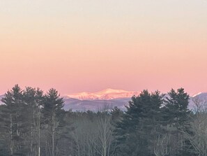 Views of The White Mountains and Mt Washington from the house.