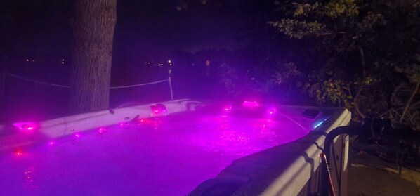 Hot swim pool spa on lake under the stars private use at your time