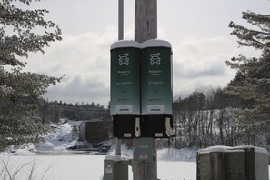 EV charger at the information booth in Rumford