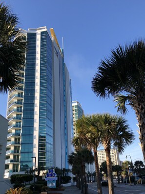 Iconic oceanfront high-rise with breathtaking views.