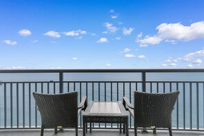 Balcony with sea views