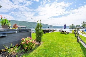 Hot tub overlooking Canandaigua lake