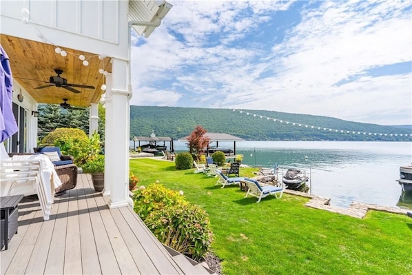 Beautiful view from the back deck overlooking Canandaigua lake.