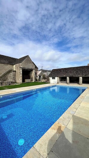 Heated outdoor swimming pool