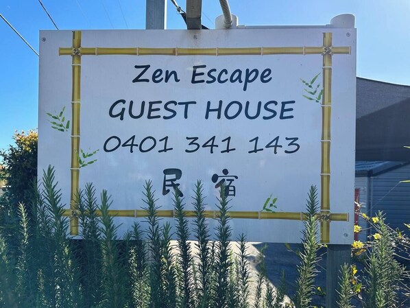 business sign at front 