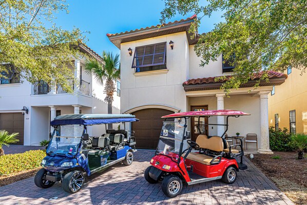 Two Golf Carts with Home