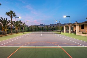 Full sized sports court with a view