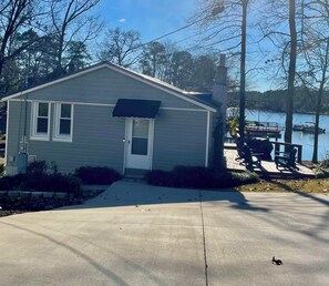 Lake view from back of house with plenty of parking.