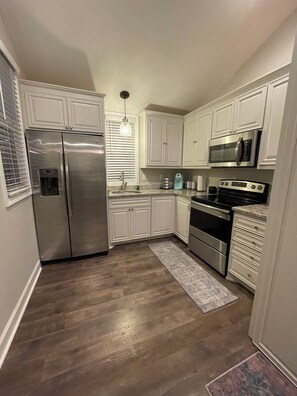 Fully stocked kitchen

