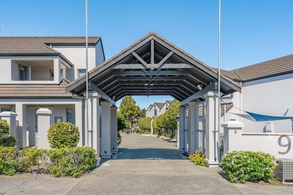 Entrance - from the road, drive in and around the corner down the hill. It's the first open garage you see