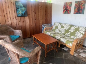 Outside covered sitting area
