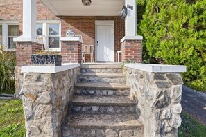 Enjoy sitting on the front porch.
