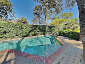 Private Pool: Free heated pool and outdoor oasis with alfresco dining and lounging.