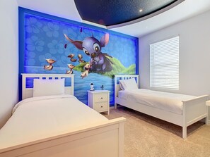Themed-Bedroom with 2 Twin Beds Perfect for Kids