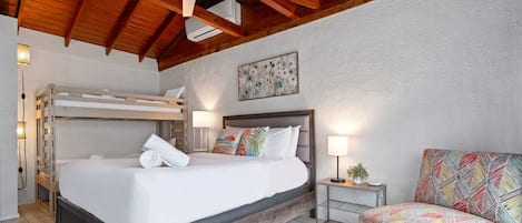 Sweet dreams await you. Bunk beds or the queen? You choose!