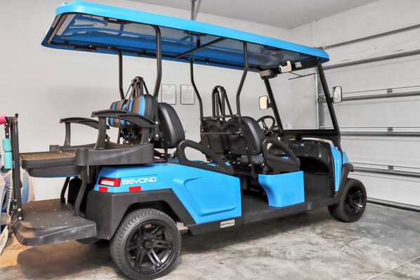 Enclosed Garage with Golf Cart