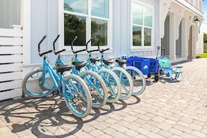 Bikes and beach supplies provided!