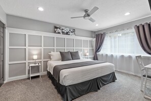 Bedroom #1 - King Bed - Ceiling Fan - Room Darkening Shades - Bed Linens
