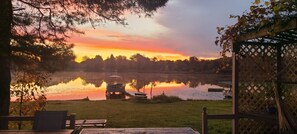 Sunrise in the morning on Campau Lake