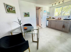 Cute kitchenette with character.