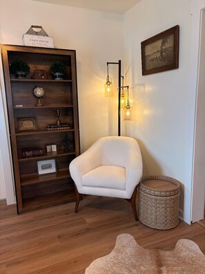 A nice reading corner in the living area. Read, relax repeat.