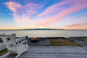 Cozy fireside moments by the ocean! 
