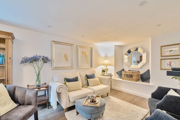 Bakers Cottage, Shaftesbury:  Beautiful styling creates a calm and inviting space